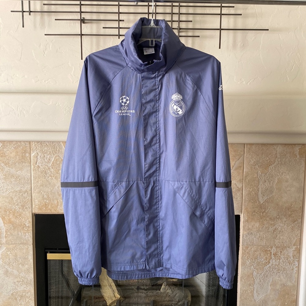 Real Madrid Champions League Rain Jacket Purple Carbon